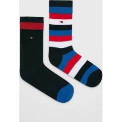 Tommy Hilfiger - Skarpetki dziecięce (2-pack). Niebieskie skarpetki dziewczęce TOMMY HILFIGER, bez wzorów, z bawełny. Za 39,90 zł.