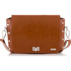 Skórzana listonoszka elegancka j.brązowa PAOLO PERUZZI GA305 - j. brązowy. Pomarańczowe listonoszki damskie Paolo Peruzzi, w paski, ze skóry, eleganckie, na ramię, bez dodatków. Za 239,99 zł.
