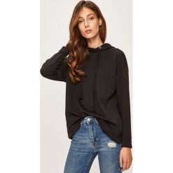 Answear - Bluza. Czarne bluzy damskie ANSWEAR, s, bez wzorów, z poliesteru, bez rękawów, z kapturem. W wyprzedaży za 59,90 zł.