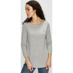 Tommy Hilfiger - Bluzka. Szare bluzki z odkrytymi ramionami TOMMY HILFIGER, m, z bawełny, casualowe, z dekoltem w łódkę. Za 179,90 zł.