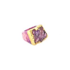 InspiRING Agat Róż Marmurkowy 1/4 Złoto rozmiar 8. Różowe pierścionki damskie Brazi druse jewelry, z agatem, złote. Za 320,00 zł.