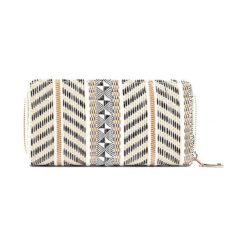 Kopertówki damskie: Kopertówka w kolorze beżowo-czarnym – (S)19,5 x (W)10 x (G)2,5 cm