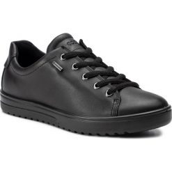 Półbuty ECCO - Fara GORE-TEX 23533301001 Black 01001. Czarne półbuty damskie ecco, bez wzorów, ze skóry, bez obcasa, na płaskiej podeszwie, bez zapięcia. W wyprzedaży za 359,00 zł.