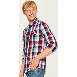 Koszula w kratę - Czerwony. Czerwone koszule męskie marki Cropp, l. Za 79,99 zł.