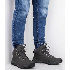 Trapery męskie TR-4/Q1350 Szare. Szare buty trekkingowe męskie NEST, z tkaniny, bez zapięcia. Za 98,00 zł.