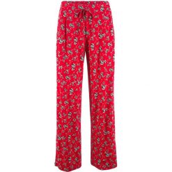 Spodnie palazzo bonprix truskawkowy z nadrukiem. Czerwone spodnie damskie bonprix. Za 74,99 zł.