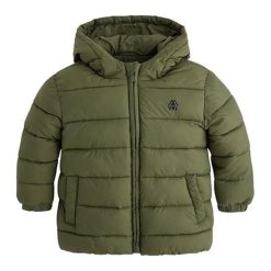 Kurtka w kolorze khaki. Brązowe kurtki chłopięce z puchu. W wyprzedaży za 104,95 zł.