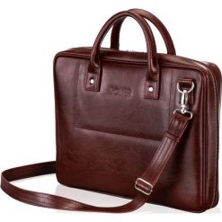 Skórzana torba męska na laptopa burgundowa SOLIER - Burgundowy. Czerwone torby męskie skórzane Solier, ze skóry, eleganckie. Za 519,99 zł.