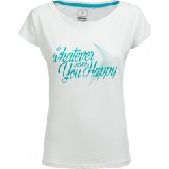 T-shirt damski TSD603 - BIAŁY - Outhorn. Białe koszulki damskie marki Outhorn, na imprezę, z bawełny. W wyprzedaży za 24,49 zł.