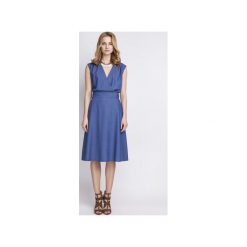 SUKIENKA W STYLU RETRO JEANSOWA, SUK126. Niebieskie sukienki damskie marki Lanti, w paski, z poliesteru, retro. Za 169,00 zł.