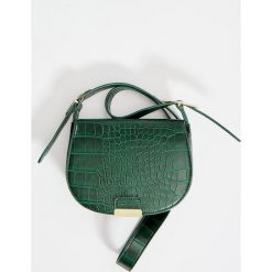 Torebka saddle bag z imitacji krokodylej skóry - Khaki. Brązowe torebki klasyczne damskie Mohito, bez wzorów, ze skóry, bez dodatków. Za 89,99 zł.