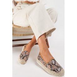 Wężowe Espadryle Akranes. Czarne espadryle damskie Renee, bez wzorów, bez obcasa. W wyprzedaży za 94,99 zł.