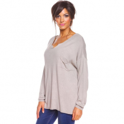 Sweter "Coco" w kolorze szarobrązowym. Brązowe swetry klasyczne damskie marki So Cachemire, s, z kaszmiru. W wyprzedaży za 165,95 zł.