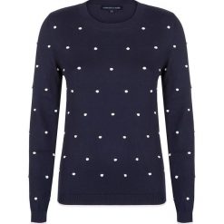 Sweter w kolorze granatowym. Niebieskie swetry damskie Giorgio di Mare, s, bez wzorów, z bawełny, bez rękawów, bez kaptura. W wyprzedaży za 128,95 zł.