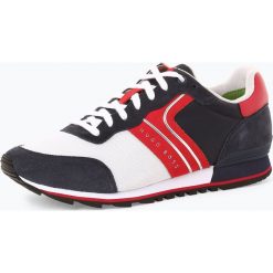 BOSS Athleisurewear - Tenisówki męskie z dodatkiem skóry – Parkour_Runn_nymx, niebieski. Niebieskie tenisówki męskie BOSS Athleisurewear, ze skóry. Za 749,95 zł.