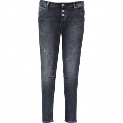 Dżinsy "Jasmin" - Slim fit - w kolorze antracytowym. Szare spodnie z wysokim stanem Mustang, z aplikacjami. W wyprzedaży za 217,95 zł.