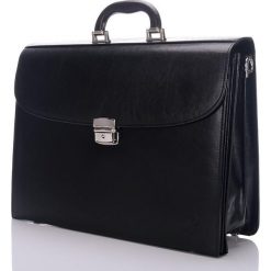 Teczka aktówka męska na laptopa PAOLO PERUZZI GA166 czarna. Czarne aktówki męskie Paolo Peruzzi, w paski, ze skóry, eleganckie. Za 189,99 zł.