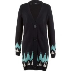Długi sweter rozpinany, szeroki fason bonprix czarny. Czarne kardigany damskie marki bonprix. Za 89,99 zł.