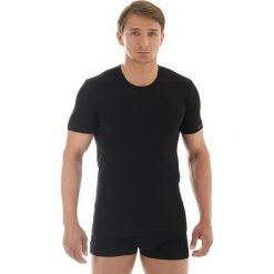 Brubeck Koszulka męska z krótkim rękawem Comfort Cotton czarna r. M (SS00990A). Czarne t-shirty męskie Brubeck, m. Za 75,97 zł.
