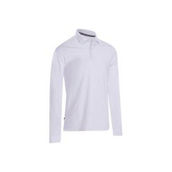 Koszulka polo do golfa męska. Białe koszulki męskie INESIS, m, bez wzorów, z bawełny, z długim rękawem. Za 59,99 zł.