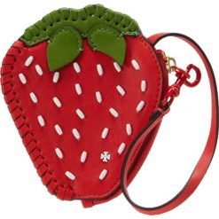 Portfele damskie: Tory Burch STRAWBERRY COIN POUCH KEY FOB Portfel poppy orange/leaf green