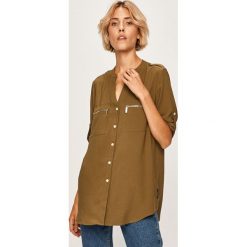 Calvin Klein - Koszula. Czarne bluzki damskie Calvin Klein, bez wzorów, z poliesteru, casualowe, bez kołnierzyka, z długim rękawem. W wyprzedaży za 319,90 zł.