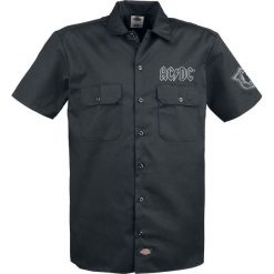 AC/DC Let There Be Rock, Dickies Workerhemd Workershirt czarny. Czarne koszule męskie marki AC/DC, xl, z nadrukiem, rockowe, z dekoltem na plecach, z krótkim rękawem. Za 264,90 zł.