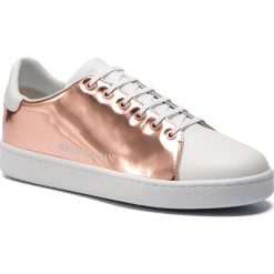 Sneakersy EMPORIO ARMANI - X3X061 XL814 D578 Copper With White. Różowe półbuty damskie marki Emporio Armani, na co dzień, bez wzorów, ze skóry, bez obcasa, na płaskiej podeszwie, bez zapięcia. Za 689,00 zł.