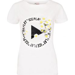 T- shirt Ice Play By ICEBERG. Szare koszulki damskie ICE PLAY BY ICEBERG, na co dzień, z nadrukiem, z bawełny, z włoskim kołnierzykiem, bez rękawów. Za 149,00 zł.