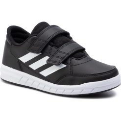 Buty adidas - AltaSport Cf K D96829 Cblack/Ftwwht/Cblack. Czarne półbuty dziewczęce Adidas, ze skóry ekologicznej, na rzepy. Za 149,00 zł.