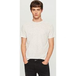 Melanżowy t-shirt - Kremowy. Białe t-shirty męskie marki Reserved, l. Za 29,99 zł.