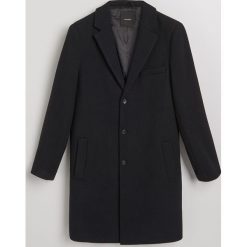 Płaszcz z wełną - Granatowy. Niebieskie płaszcze na zamek męskie Reserved, l, z wełny. Za 499,99 zł.