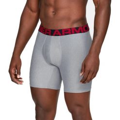 Under Armour Tech 6in 2Pack Boxer 1327415-011. Szare bokserki męskie z elastanu. W wyprzedaży za 119,99 zł.