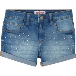 Szorty dżinsowe dziewczęce z perełkami bonprix niebieski "stone”. Niebieskie spodnie dziewczęce bonprix, bez wzorów, z elastanu, eleganckie. Za 79,99 zł.