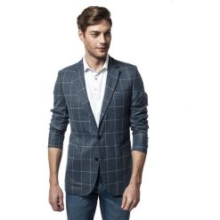 Marynarka cordina niebieski regular fit. Niebieskie marynarki męskie Recman, m, bez wzorów. Za 769,00 zł.