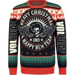 Volbeat Holiday Sweater 2018 Sweter z dzianiny czarny/czerwony. Czarne swetry klasyczne męskie Volbeat, xl, z napisami, z dzianiny, z dekoltem na plecach. Za 224,90 zł.