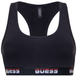 Biustonosz top Guess O02A13 JR05I. Czerwone biustonosze Guess, z aplikacjami. W wyprzedaży za 89,00 zł.