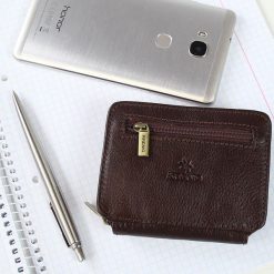 Skórzana saszetka etui na pasek KRENIG Classic 12033 brązowa - Brązowy. Pomarańczowe paski męskie Krenig, w paski, ze skóry. Za 89,99 zł.