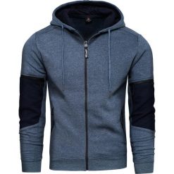 Bluza męska na zamek niebieska Recea. Niebieskie bluzy męskie Recea, xl, bez wzorów, z bawełny, z kapturem, bez rękawów, z kapturem. Za 49,99 zł.