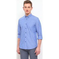 KOSZULA DŁUGI RĘKAW MĘSKA REGULAR FIT. Szare koszule męskie Top Secret, m, z długim rękawem. Za 49,99 zł.