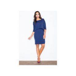 Sukienka M206 Granat. Niebieskie sukienki damskie FIGL, s, bez wzorów, eleganckie, bez kołnierzyka, bez rękawów, sportowe. Za 139,00 zł.
