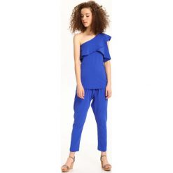 Bluzka bez rękawów. Niebieskie bluzki damskie TROLL, xs, bez wzorów, eleganckie, z asymetrycznym kołnierzem, bez rękawów. W wyprzedaży za 34,99 zł.