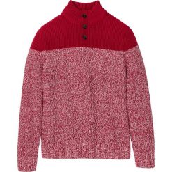 Sweter ze stójką bonprix ciemnoczerwono-biały. Czerwone swetry męskie bonprix, s. Za 54,99 zł.