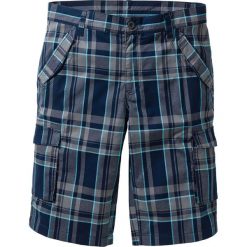 Bermudy bonprix ciemnoniebiesko-dymny szary w kratę. Niebieskie spodenki i szorty męskie bonprix, m, bez wzorów, klasyczne. Za 109,99 zł.