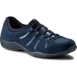 Półbuty SKECHERS - Big Bucks 22478/NVY Navy. Niebieskie półbuty damskie Skechers, bez wzorów, ze skóry, bez obcasa, na płaskiej podeszwie, bez zapięcia. W wyprzedaży za 199,00 zł.