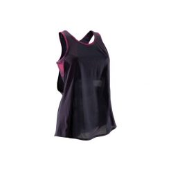 Top fitness kardio 500 FTB damski. Czerwone bluzki sportowe damskie DOMYOS, z elastanu. Za 49,99 zł.