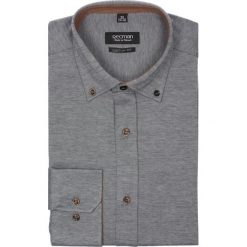Koszule męskie na spinki: koszula bexley 2332 długi rękaw custom fit szary