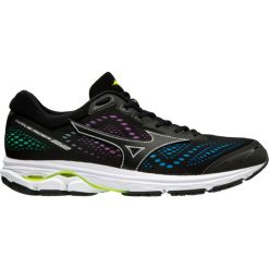 Buty Mizuno Wave Rider 22 M Czarne. Czarne buty sportowe męskie marki Mizuno, z gumy, bez zapięcia, do biegania, mizuno wave. Za 449,99 zł.