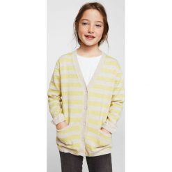 Mango Kids - Kardigan dziecięcy Lallo 110-164 cm. Szare swetry dziewczęce marki Mango Kids, z bawełny. W wyprzedaży za 49,90 zł.
