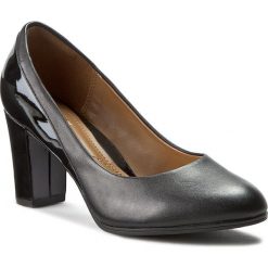 Półbuty CLARKS - Basil Auburn 261026705 Black Combi Lea. Czarne półbuty damskie skórzane marki Clarks, eleganckie, na obcasie. W wyprzedaży za 199,00 zł.